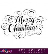 Merry Christmas Calligraphy Script Font Holiday Design SVG