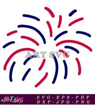 Red And Blue Fireworks Funny Holiday Shirt Design SVG 2