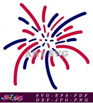 Red And Blue Fireworks Funny Holiday Shirt Design SVG 3