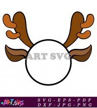 Grinch Reindeer Antlers Holiday Ornament SVG