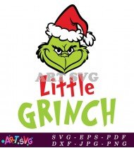 Little Grinch Christmas Holiday Design SVG