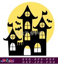 Haunted House Halloween Sublimation Design SVG