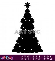 Christmas Tree Black Silhouette Silhouette Christmas Tree SVG