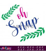 Oh Snap Holiday Green Pink Christmas Greeting Card SVG