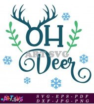 Christmas Oh Deer Svg Cut File For T-shirts SVG