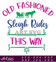 Christmas Sleigh Ride SVG Cut File Design