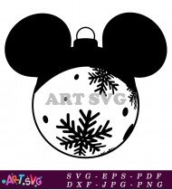 Black and White Snowflake Christmas Ornament SVG 1