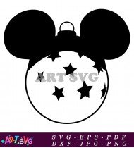 Christmas Ornament Mickey Mouse with Stars SVG