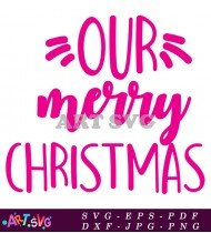 Merry Christmas Ornament SVG Cut File Design