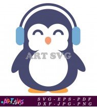 Cute Penguin Christmas Ornament SVG Cut File