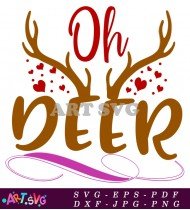 Oh Deer Christmas Ornament Design SVG