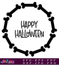 Happy Halloween Dog Bone SVG Design