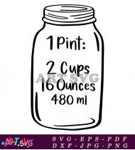 One Pint Measurement Chart SVG