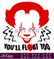 Halloween Pennywise Red Balloon SVG