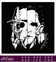 Halloween Horror Mask Set For Design SVG