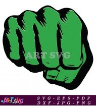 Green Hulk Fist Cartoon Vector Illustration SVG