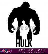 Black and White Hulk Silhouette with Name SVG