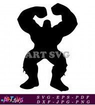 Black Silhouette Of The Hulk Standing SVG