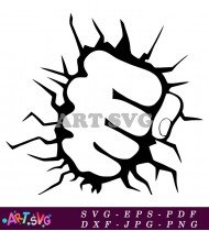 Fist Smashing Through Wall Design Graphic SVG