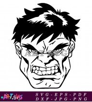 Hulk Green Head Cartoon Muscle SVG 1