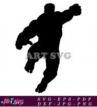 Hulk Black And White Silhouette Image SVG