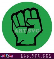 Green Fist Silhouette Vector Illustration Symbol SVG