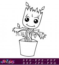 Cartoon Groot Coloring Pages Printable SVG