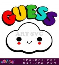 Rainbow Guess Word Cloud Design Cute Icon SVG