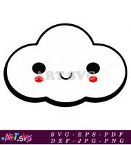 White Cartoon Cloud Illustration Graphic Design SVG