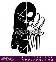 Nightmare Before Christmas Jack Skellington Silhouette Clip Art SVG