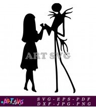 Jack Skellington And Sally Silhouette Nightmare Before Christmas SVG