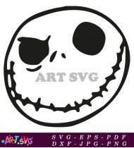 Jack Skellington's Scary Face Halloween Sticker SVG