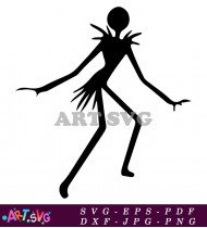 Jack Skellington Dancing Silhouette Cartoon Artwork SVG