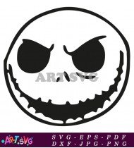 Jack Skellington Nightmare Before Christmas Face Stencil SVG 1