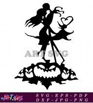 Nightmare Before Christmas Couple Silhouette Pumpkin Carving SVG 2