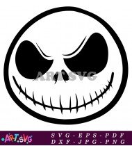 Jack Skellington Halloween Face Pumpkin Carving Stencil SVG 1