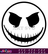 Jack Skellington Nightmare Before Christmas Face Stencil SVG 2