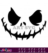 Jack Skellington Halloween Face Pumpkin Carving Stencil SVG 2