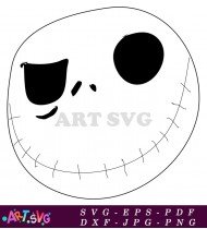 Jack Skellington Halloween Face Pumpkin Carving Stencil SVG 5