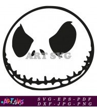 Nightmare Before Christmas Jack Skellington Face Tattoo SVG