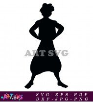 Aladdin Silhouette Cartoon Genie Magic Lamp Disney SVG