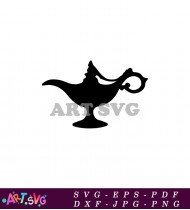 Silhouette Of Genie Lamp From Aladdin Movie SVG