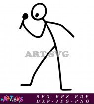 Cartoon Stick Figure With Microphone SVG