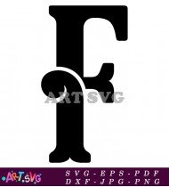 Fancy Font Alphabet Letter F Stencil Design SVG