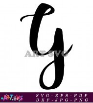 Bold Script Letter G Alphabet Stencil SVG