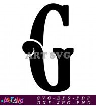 Simple Letter G Alphabet Stencil Design SVG