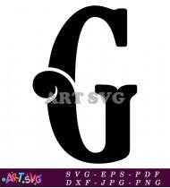 Script Style Letter G Alphabet Stencil SVG