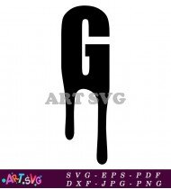 Black and White Letter G Alphabet Stencil SVG