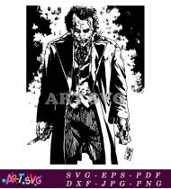 The Joker Comic Art Cartoon Style SVG