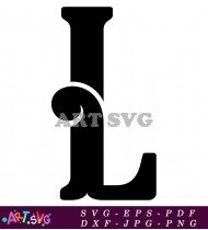 Black Letter L Design Simple Monogram Alphabet SVG 1